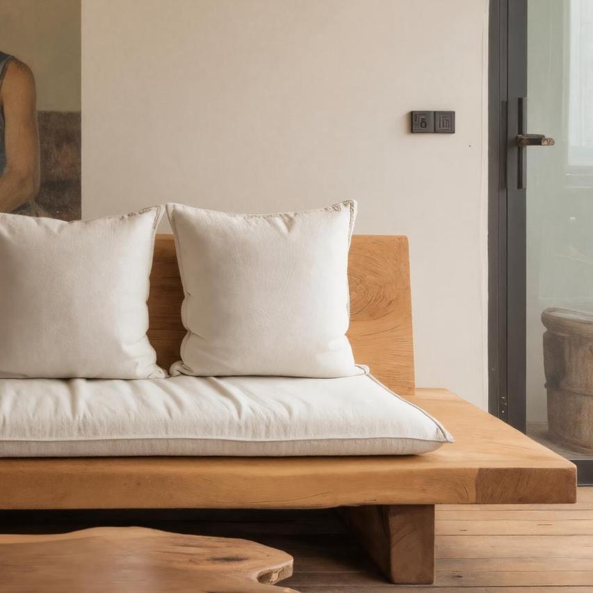 Minimalist Solid Wood Sofa For Living Room Or Studio