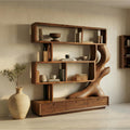 Contemporary Wooden Bookcase With Storage For Living Room