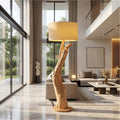 Modern Organic Wood Floor Lamp For Bedroom And Corner