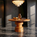 Modern Sculptural Round Foyer Table For Entryway And Living Room