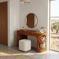 Teezano Minimalist Vanity Table with Sleek Storage Drawers, Modern Solid Wood Makeup Dressing Desk for Contemporary Bedroom, SINLSABDT074