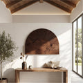 Half Moon Wall Art, Sunburst Carved Wood Panel Decor for Modern Living Room, Hallway and Entryway