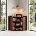 Natural Wooden Bookshelf, Open Multi-Tier Shelves & Storage Display Cabinet for Living Room & Bedroom