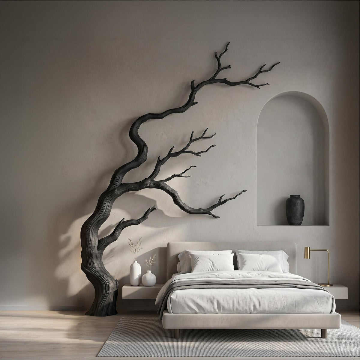 Spry Interior Contemporary Wooden Wall Decor, Sculptural Tree Branch Sculpture for Bedroom & Living Room Art, SINLSAWD119