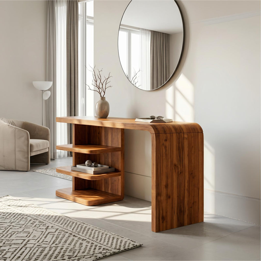 Modern Dressing Table With Integrated Side Storage For Bedroom SINLSABDT091