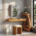 Sculptural Dressing Table With Handcrafted Wood Structure For Bedroom SINLSABDT084