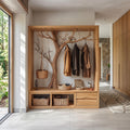 Rustic Wooden Tree Branch Entryway Cabinet Dressing Room