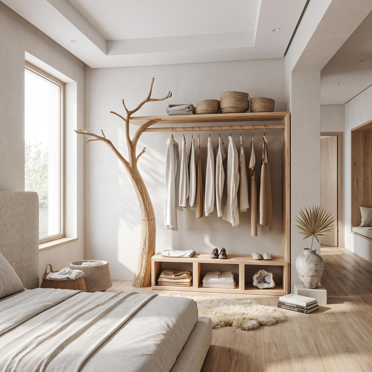 Rustic Tree Coat and Clothing Rack Living Room