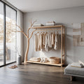 Rustic Clothing Shelf Rack Entryway Bedroom