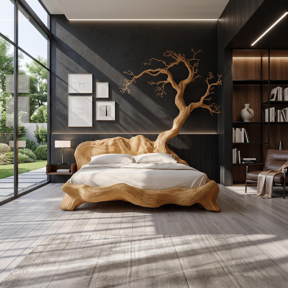 Rustic Organic Tree Branch Bed Contemporary Bedroom SINLSAWB072