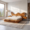 Rustic Bedroom Solid Wood Platform Bed