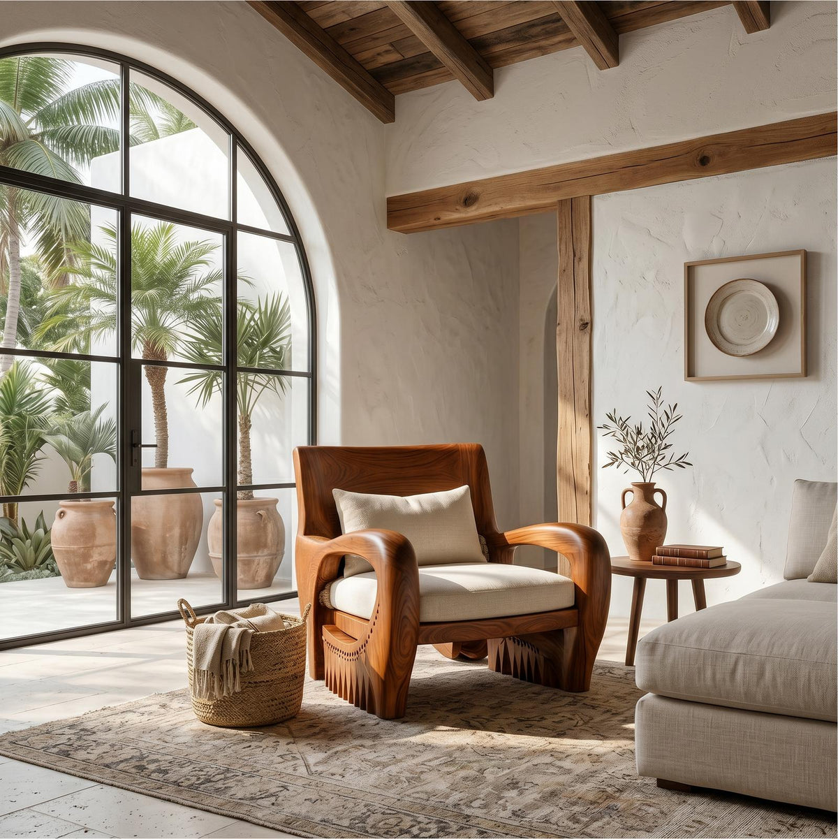Rustic Organic Lounge Chair For Living Room