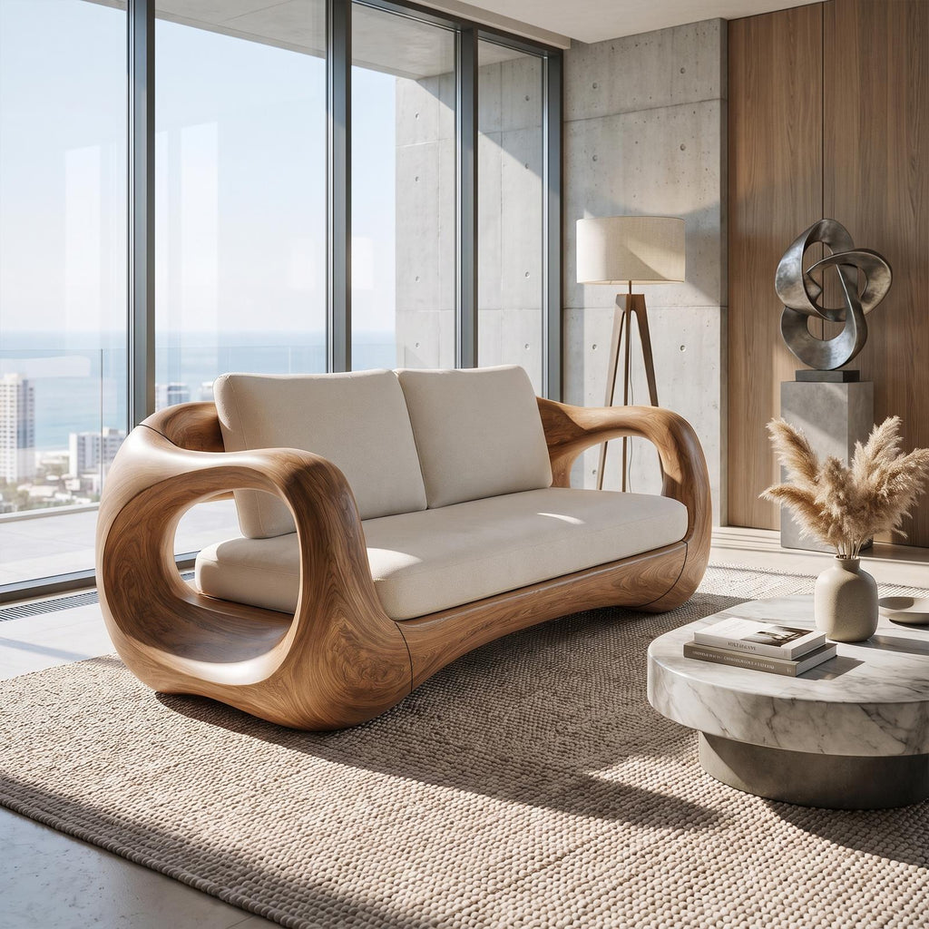 Modern Curved Frame Sofa For Living Room And Lounge Area
