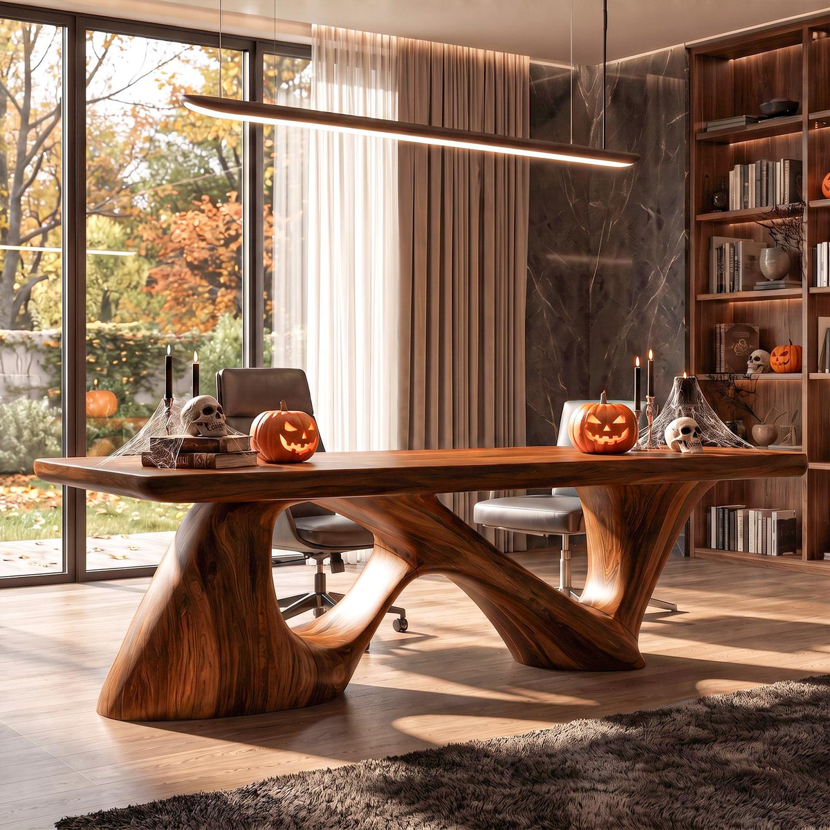 Contemporary Halloween Desk With Flowing Sculptural Legs For Home Office