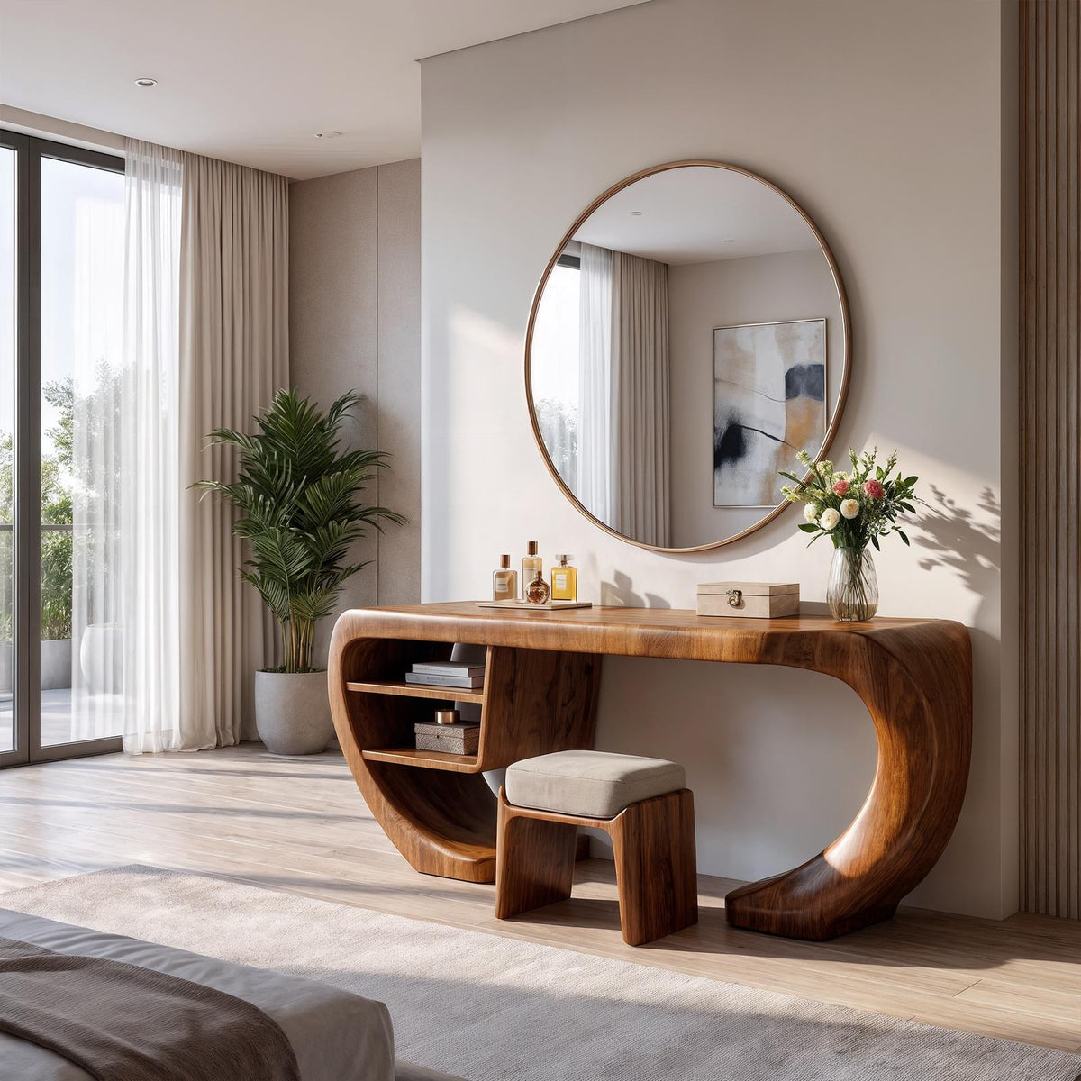 Modern Dressing Table With Open Drawer Design For Bedroom And Dressing Room SINLKIMKV094