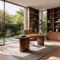 Organic Wooden Desk, Unique Sculptural Solid Wood Writing Desk for Living Room & Home Office
