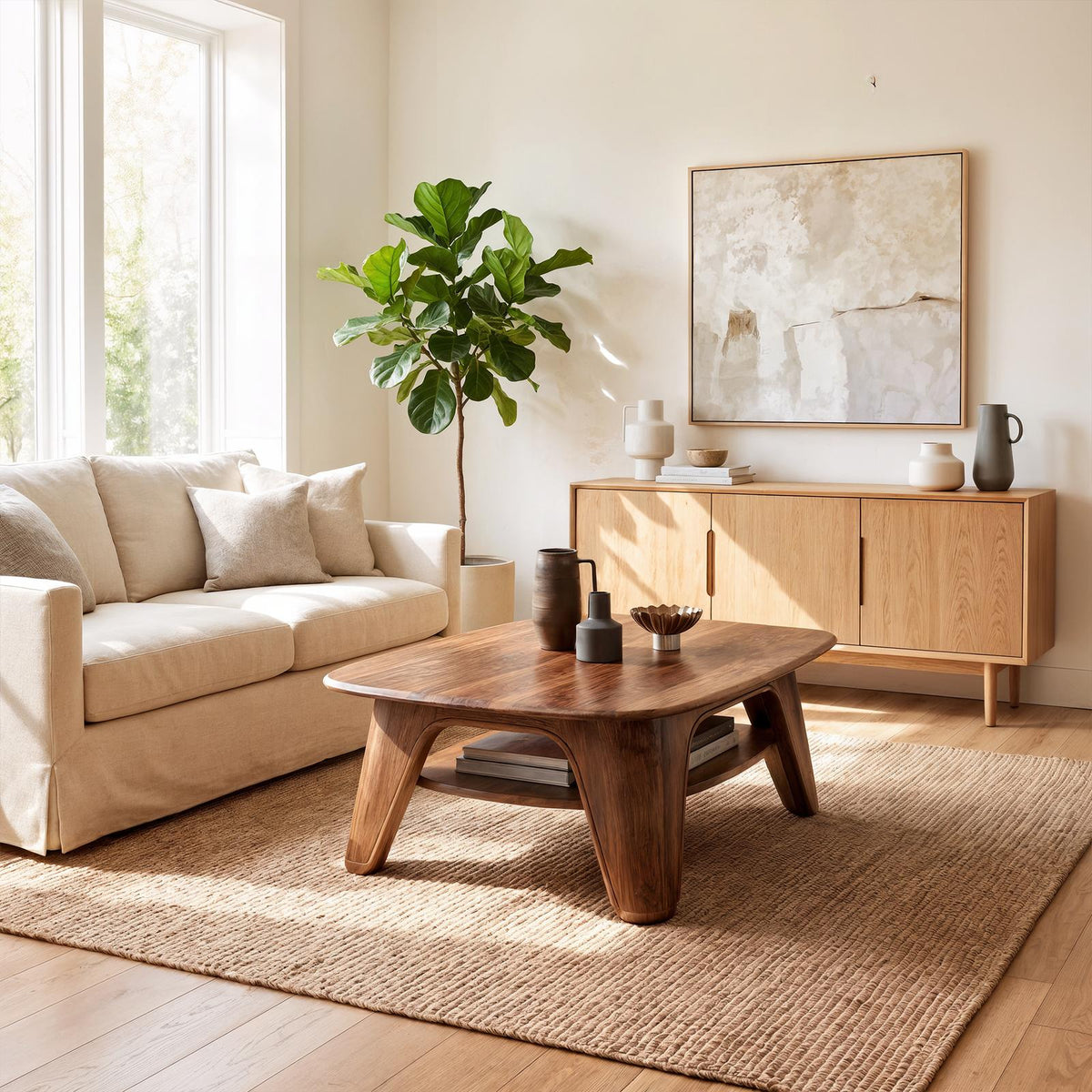 Modern Coffee Table With Curved Pillar Design For Living Room And Sitting Room SINLKICF422