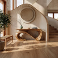 Minimalist Solid Wood Console Table, Modern Entryway Slim Sofa Table for Hallway & Foyer