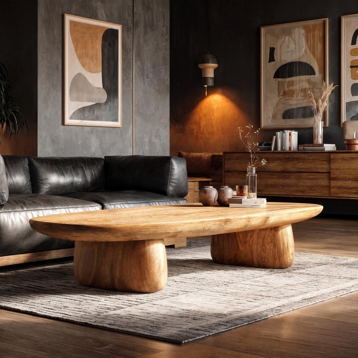 Contemporary Coffee Table With Artistic Column Form For Living Room And Lounge SINLKICF423