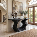 Sculptural Console Table, Modern Solid Wood Entryway Sofa Table & Accent Hallway Credenza