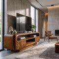 Rustic TV Stand With Handcrafted Organic Design For Living Room And Lounge