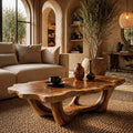 Handcrafted Live Edge Coffee Table Sculptural Design For Living Room