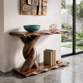 Contemporary Console Table With Spiral Base And Lower Display Shelf For Living Room SINLKICS701