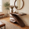Rustic Console Table, Natural Solid Wood Entryway Sofa Table for Living Room & Hallway