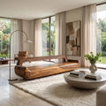 Minimalist Organic Sofa Frame, Low Profile Solid Wood Couch Frame for Modern Living Room Decor