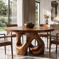 Organic Round Dining Table With Interwoven Branch Design For Dining Room And Kitchen SINLKIDN226