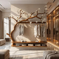 Scandinavian Tree Wardrobe Solid Wood Handcrafted Bedroom Organizer