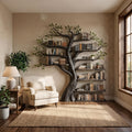 Organic Tree Bookshelf Living Room Interior Sculptural Wall Display