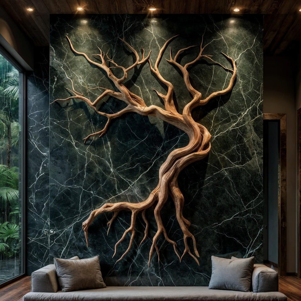 Modern Tree Branch Sculpture Wall Decor Living Room