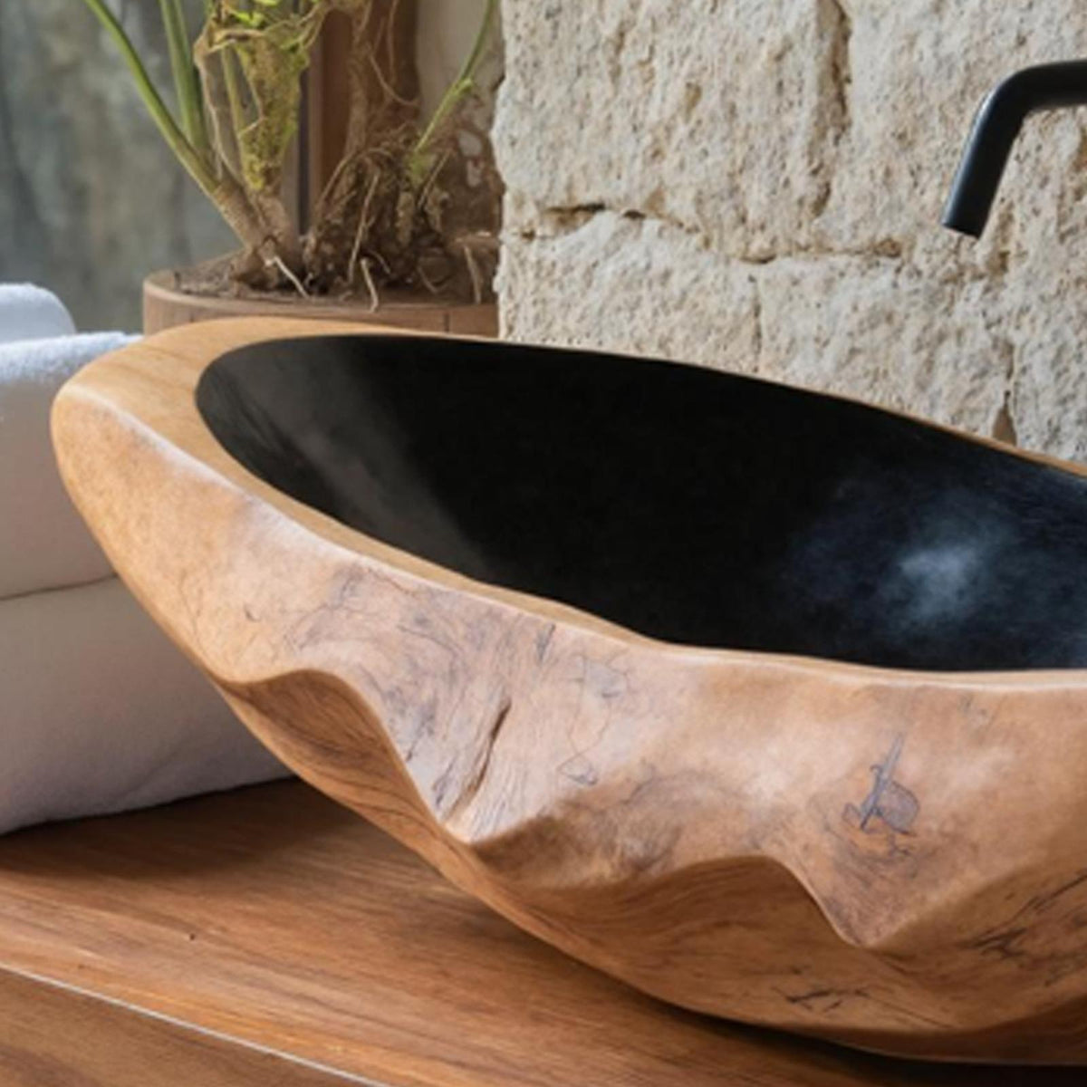 Farmhouse Solid Wood Sink For Rustic Bathroom Makeover