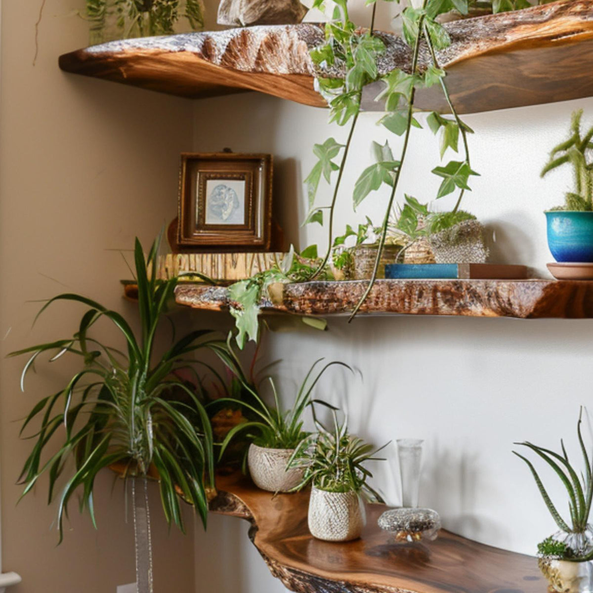 Live Edge Shelf Wall Mounted Shelf