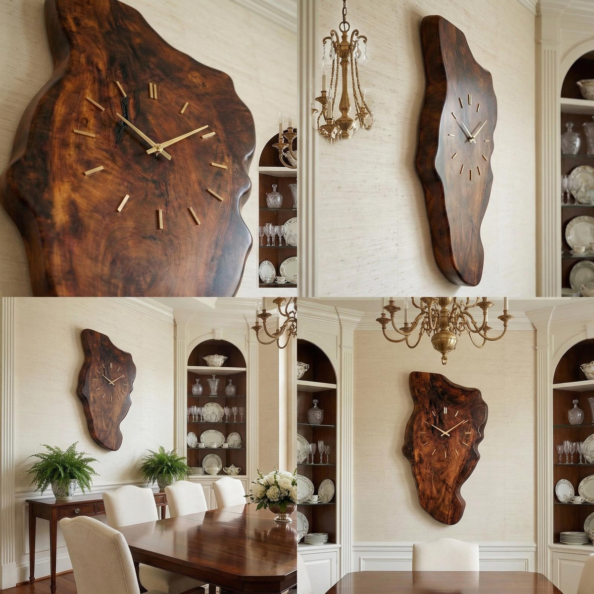Rustic Wood Wall Clock Solid Wood Living Room