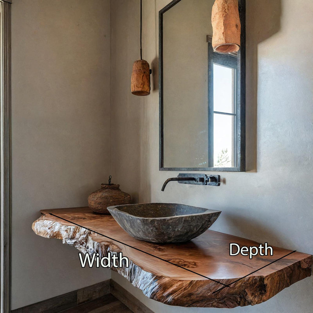 Handcrafted Counter Bathroom Vanity Shelf