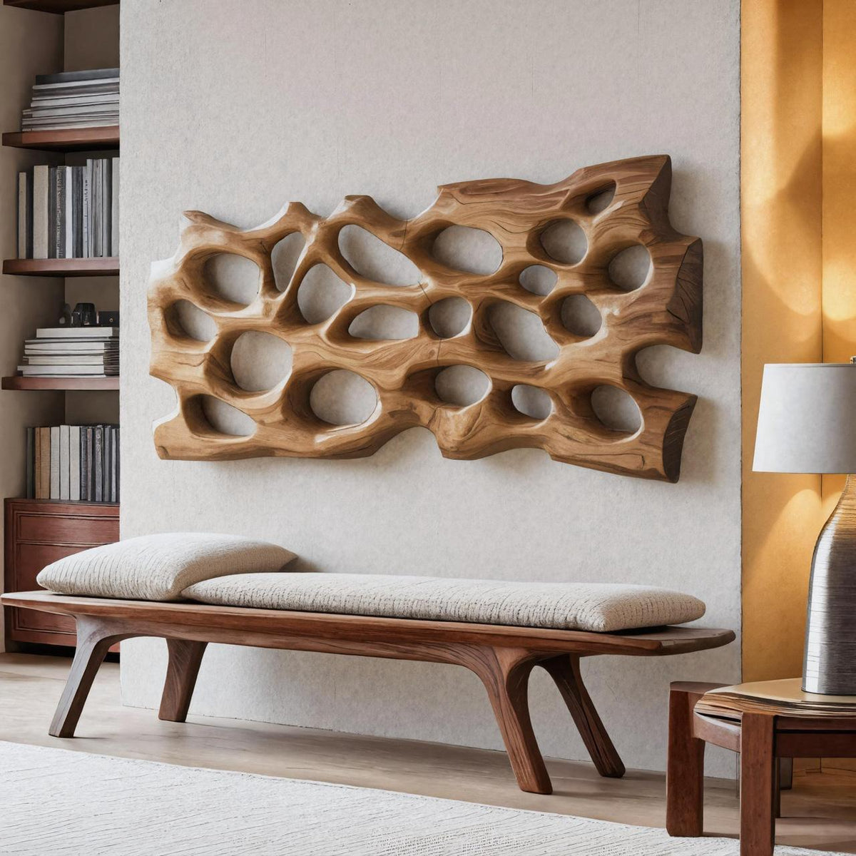 Spry Interior Modern Abstract Wooden Wall Art, Handcrafted Geometric Wood Block Wall Decor for Living Room & Office, SITHHNWA011