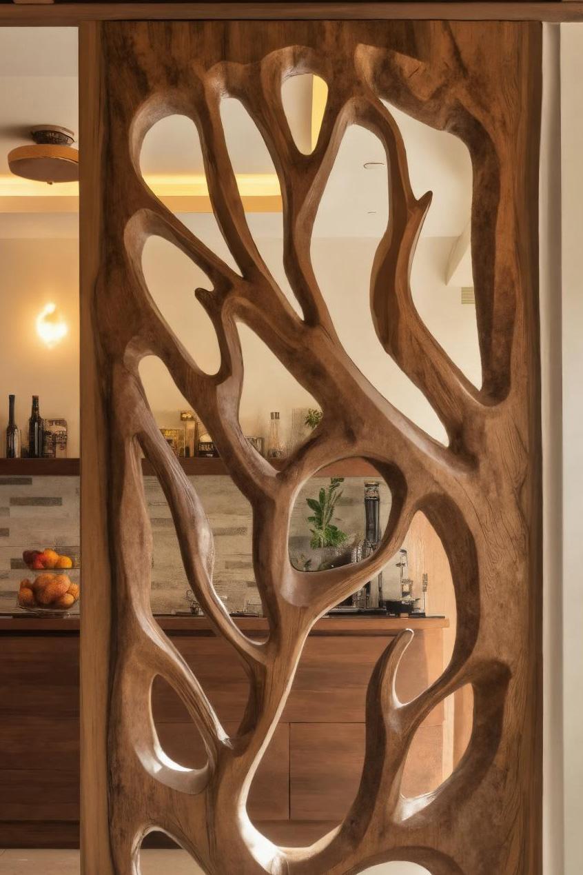 Handmade Carved Divider For Living Room Or Studio