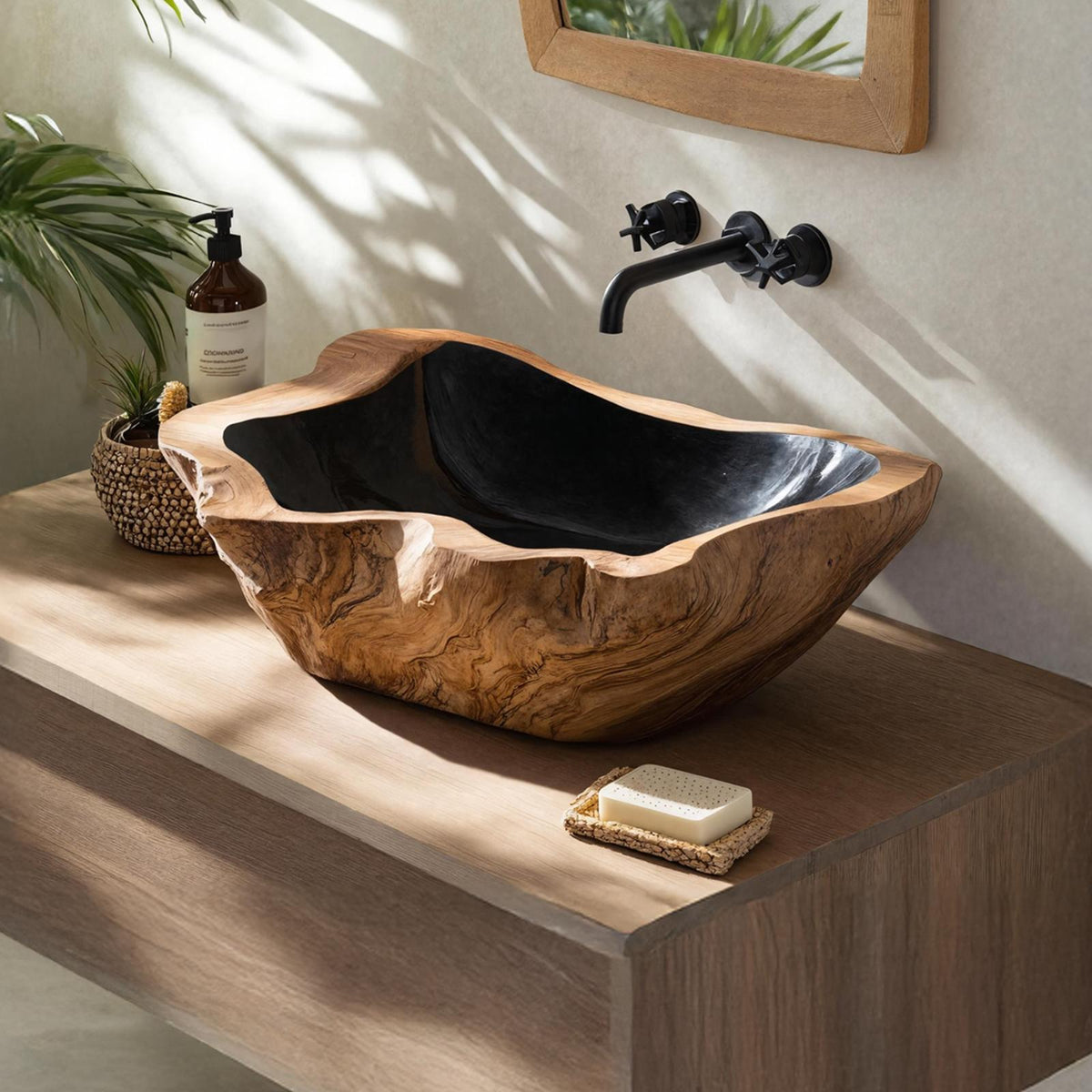 Farmhouse Solid Wood Sink For Warm Bathroom Interiors