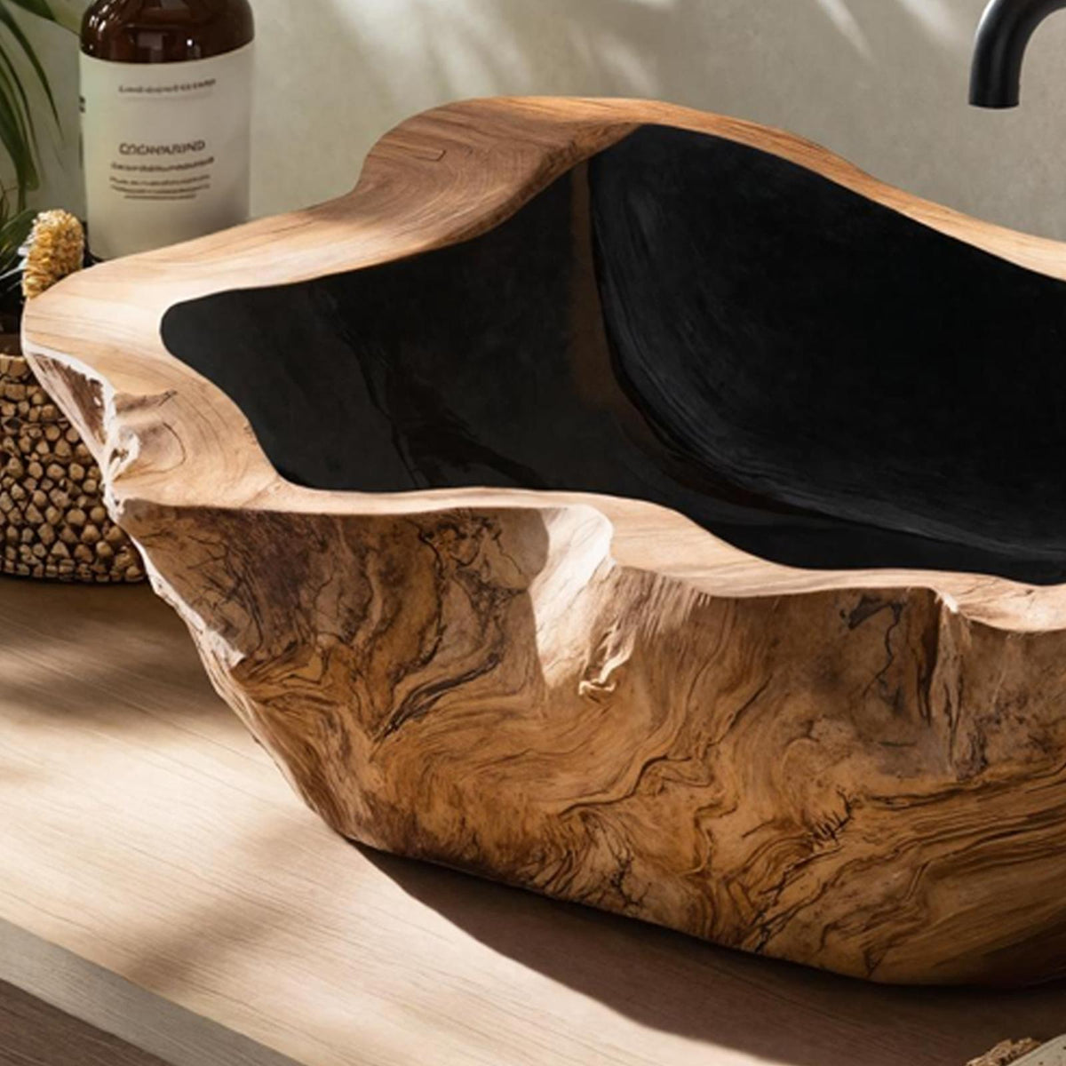 Farmhouse Solid Wood Sink For Warm Bathroom Interiors