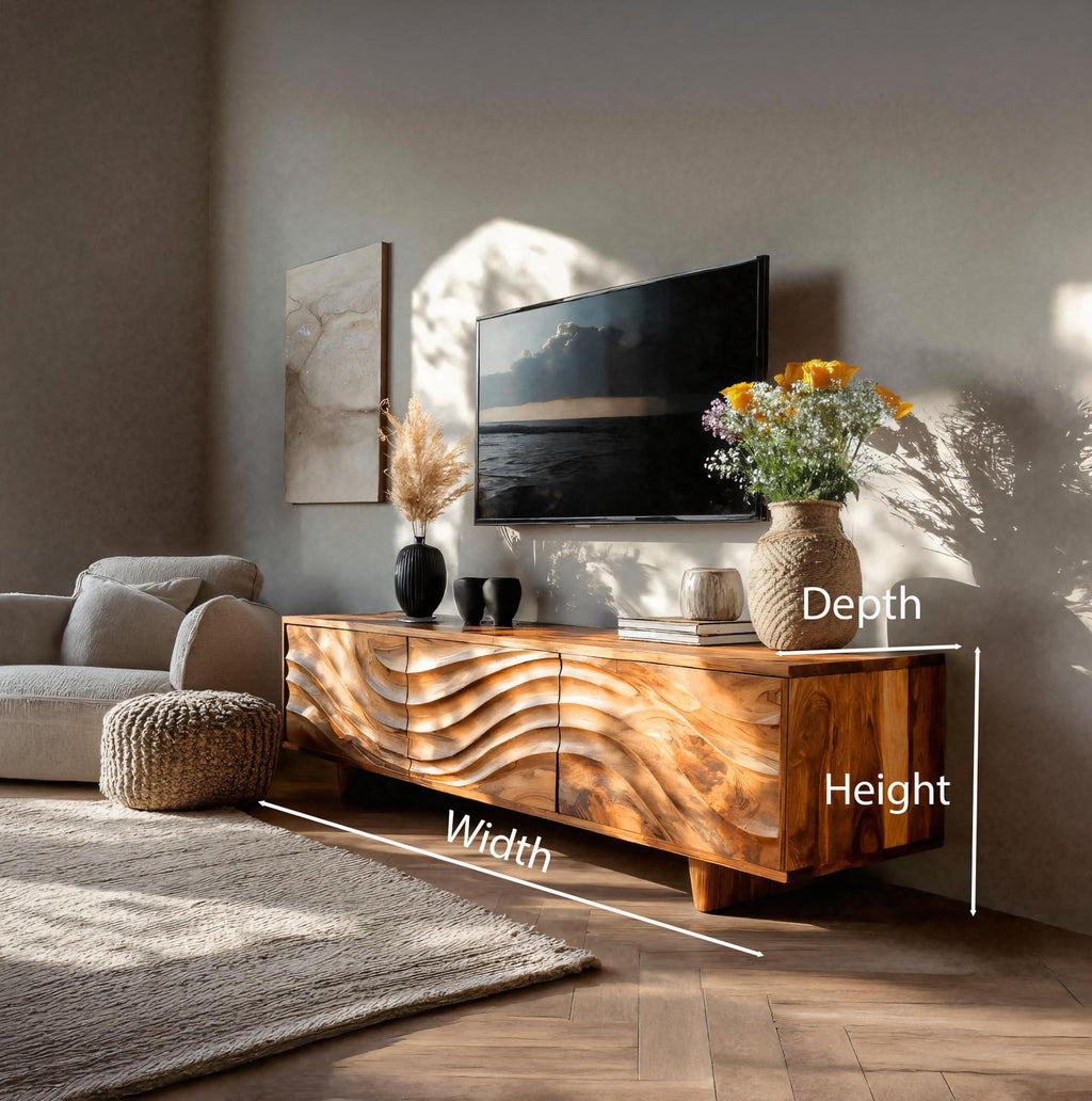 Contemporary TV Cabinet With Storage Drawers For Living