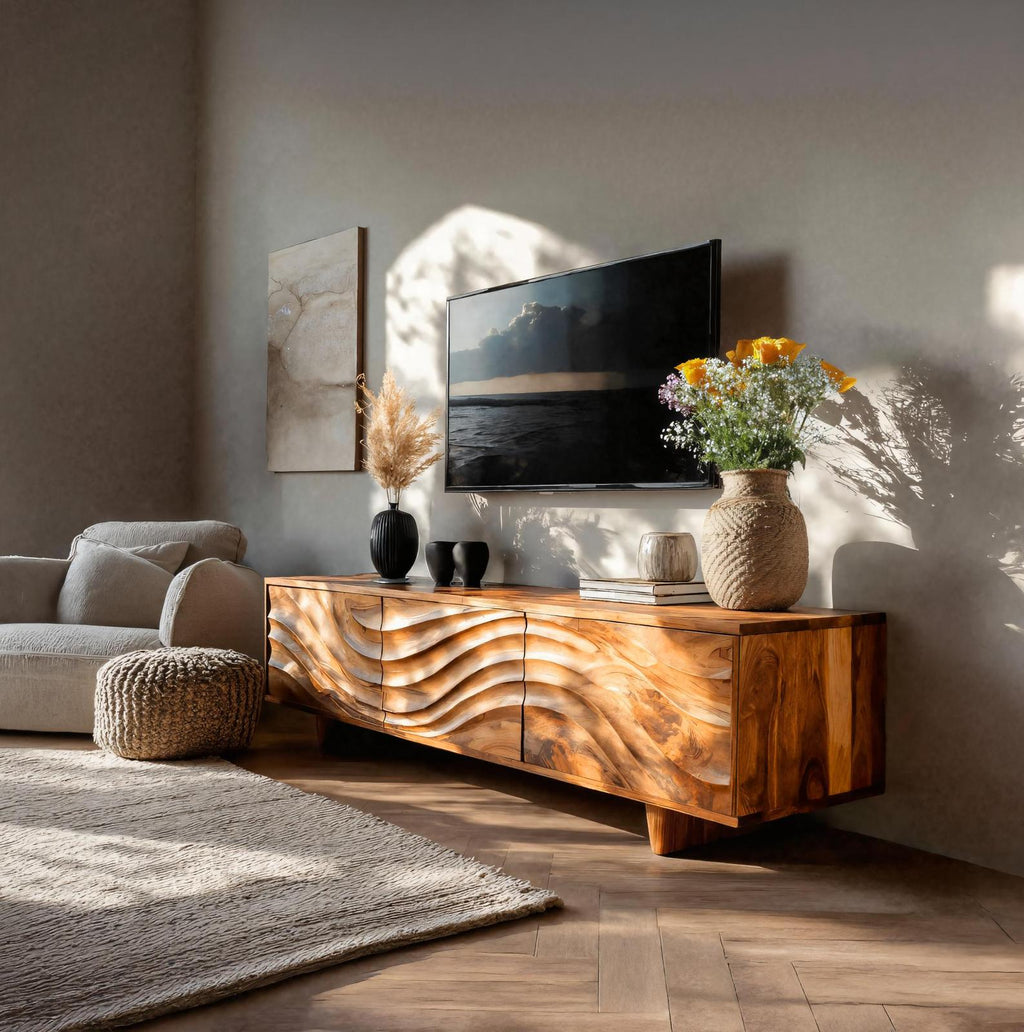 Contemporary TV Cabinet With Storage Drawers For Living