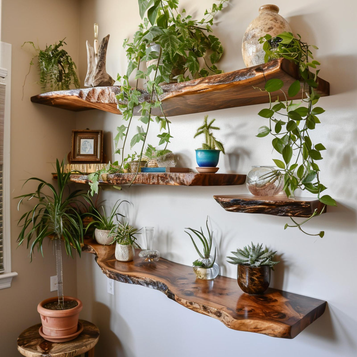 Live Edge Shelf Wall Mounted Shelf