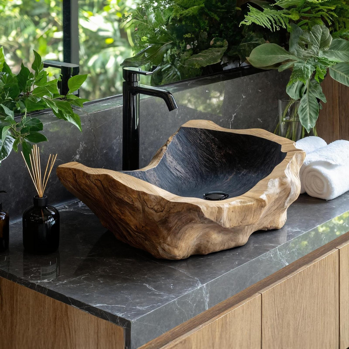 Handcrafted Wood Wash Basin For Unique Bathroom