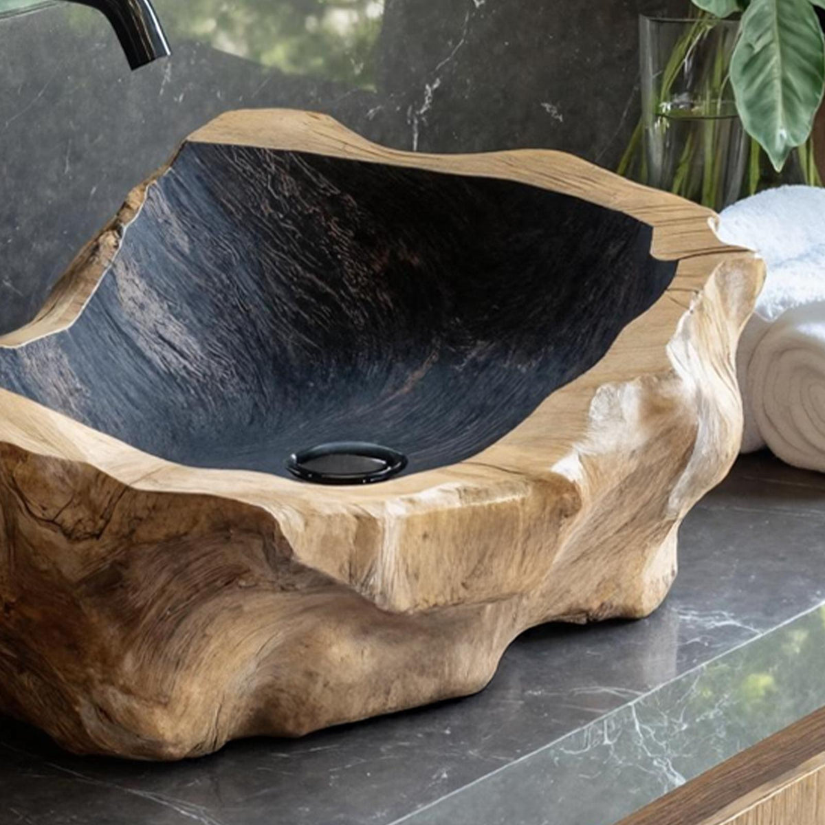 Handcrafted Wood Wash Basin For Unique Bathroom
