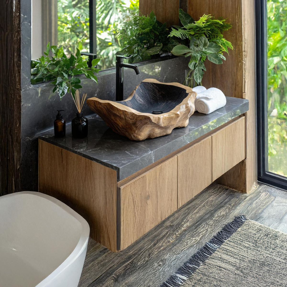 Handcrafted Wood Wash Basin For Unique Bathroom