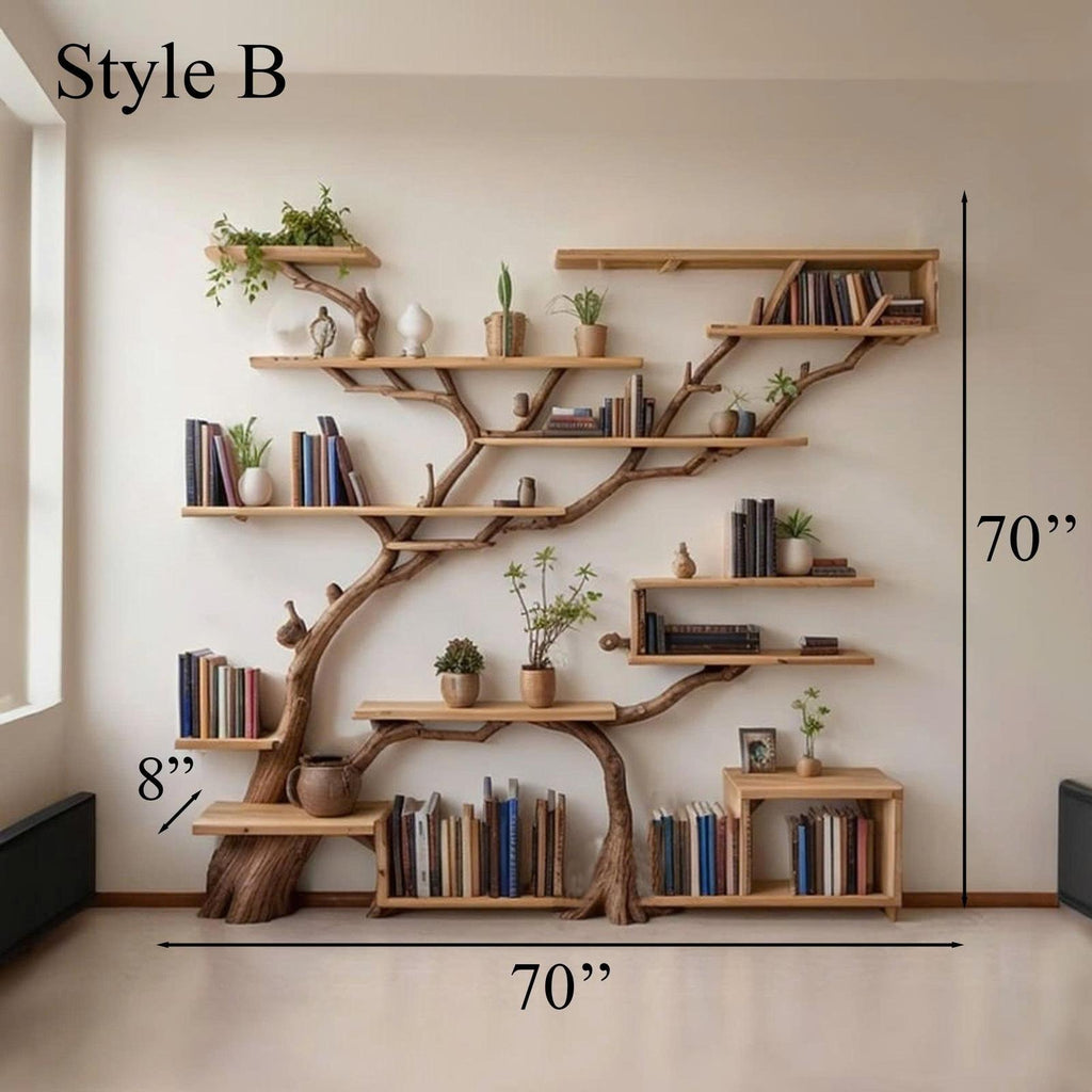 Tree Book Shelf Modern Bookshelf Driftwood Shelf