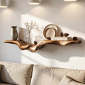 Rustic Floating Shelf With Natural Wood Flowing Form For Living Room SINLHAFL554