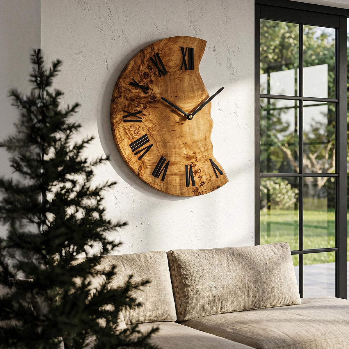 Organic Live Edge Clock For Home Decor SINLHACK027